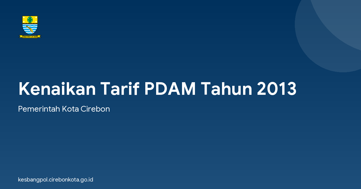 Kenaikan Tarif PDAM Tahun 2013